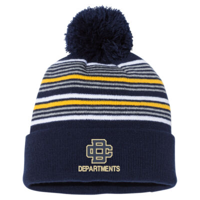 12" Striped Pom-Pom Cuffed Beanie Thumbnail